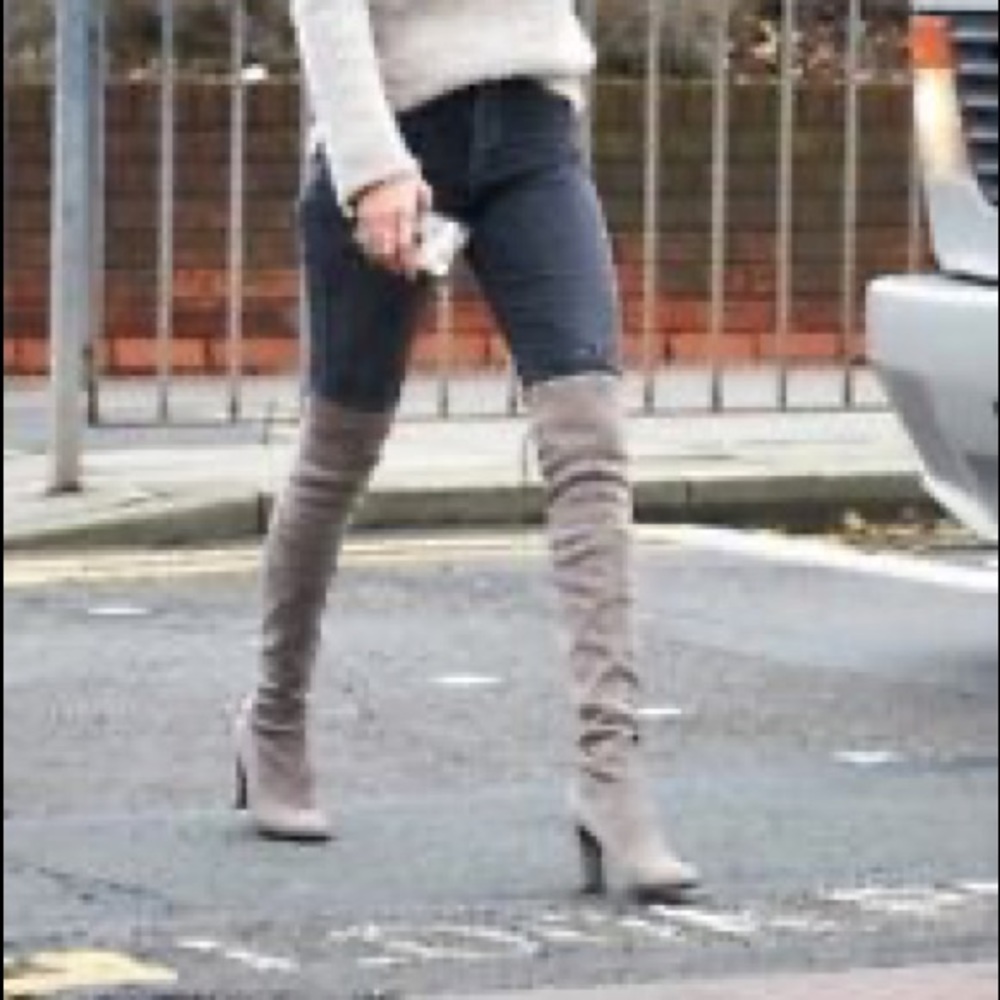 Steve Madden Gorgeous OTK Taupe Boots